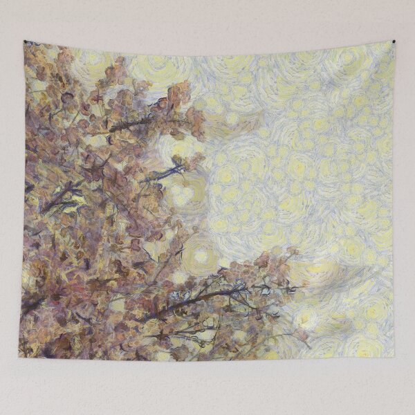 Item preview, Painted  sakura and blue sky in Van Gogh style  designed and sold by AnnaMelekhina.