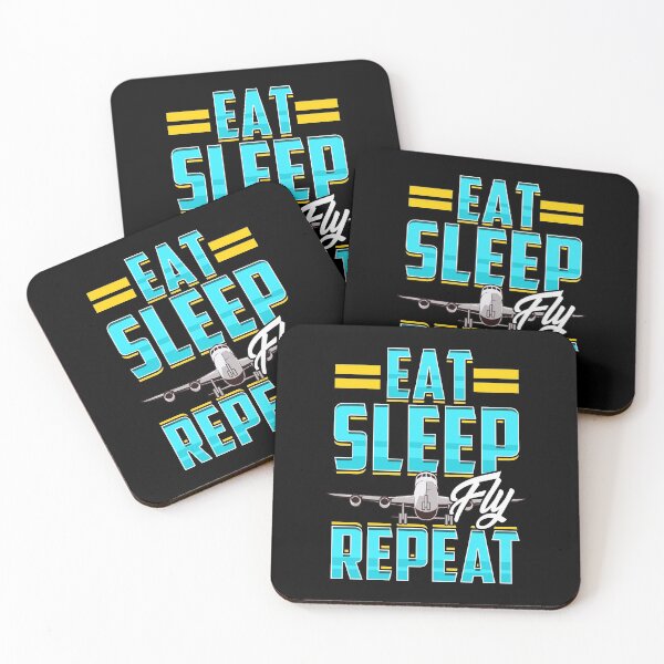 Item preview, Eat Sleep Fly Repeat Airplane Pilot Aviation Pun designed and sold by perfectpresents.