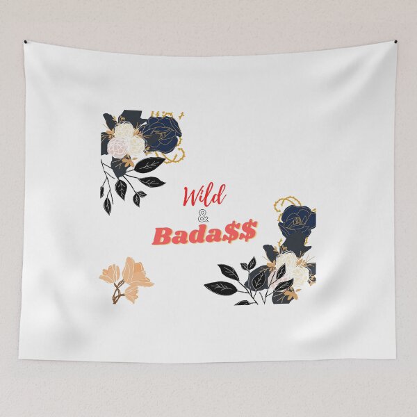 Item preview, Copy of Wild & badass quote with cute flowers designed and sold by illestart.