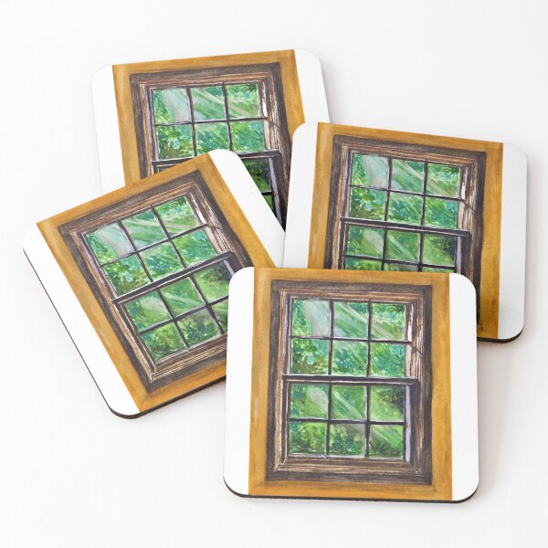 Item preview, brown window with reflections designed and sold by Blissful Brushes.