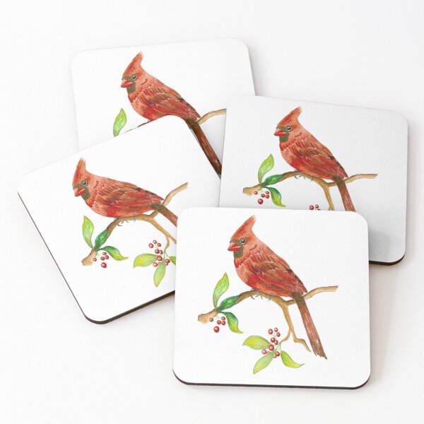 Aperçu de l'œuvre Cardinal aquarelle créée et vendue par Silvia Bear.