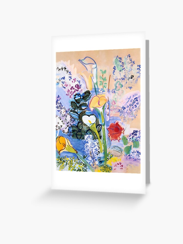 Thumbnail 1 of 2, Greeting Card,  Colourful bouquet of flowers painting - Jean Dufy designed and sold by fine-art-shop.
