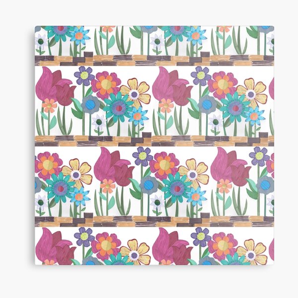 Floral Collage Metal Print