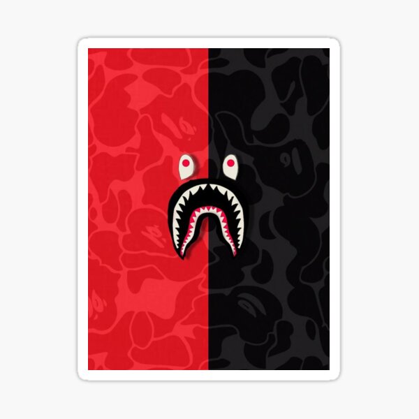 Black Bape Camo Shark Stickers | Redbubble