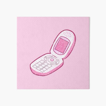 Y2k pink flip phone design | Art Board Print