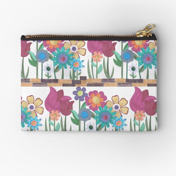 Floral Collage Zipper Pouch