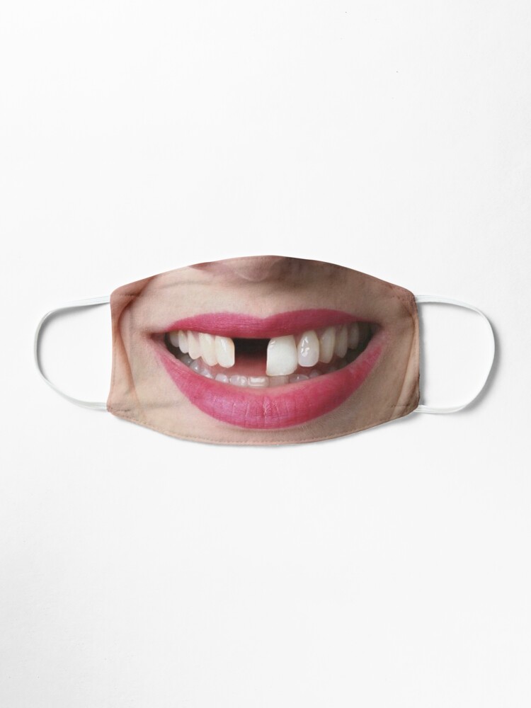 Lustige Fehlende Zahne Lacheln Gesichtsmaske Maske Von Saidzainoun Redbubble