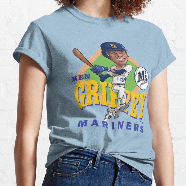 Ken Griffey Jr Shirt Womens M Medium Blue Nike Seattle Mariners T Shirt  Slim Fit