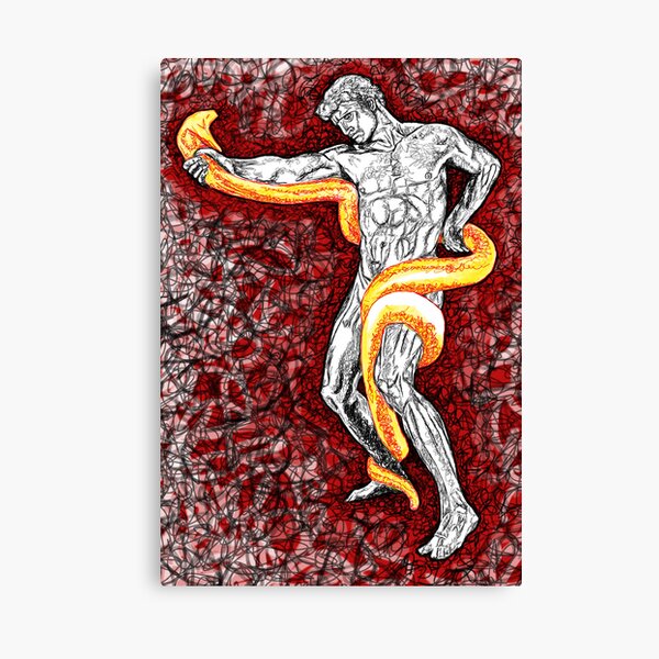 Athlete Wrestling with a Python Canvas Print