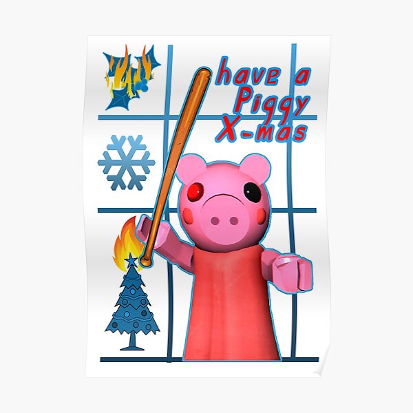 Piggy Roblox Christmas Posters Redbubble - pictures of roblox characters with braces