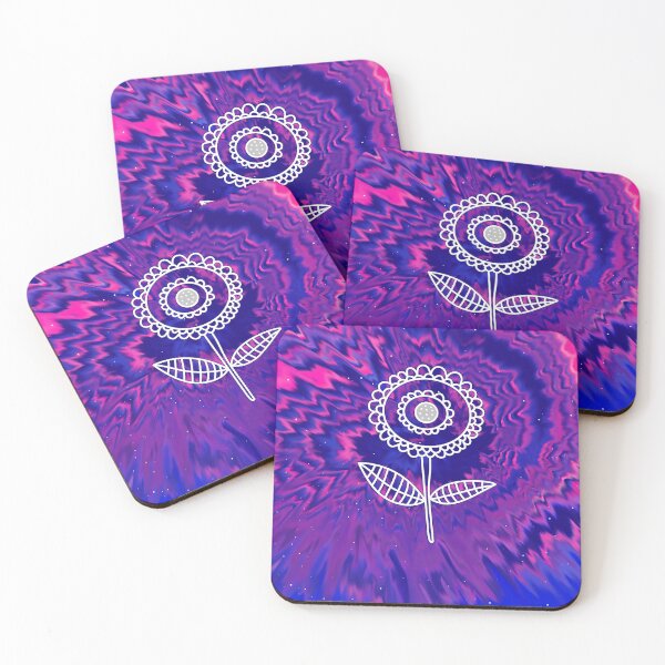 Item preview, Tie Dye dark purple and bright Pink flower skech designed and sold by domdjs4239.