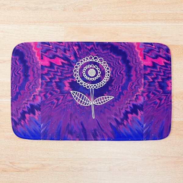 Item preview, Tie Dye dark purple and bright Pink flower skech designed and sold by domdjs4239.