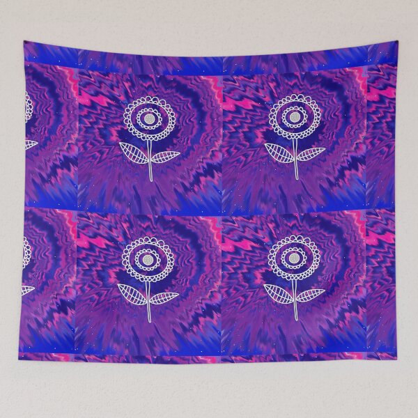 Item preview, Tie Dye dark purple and bright Pink flower skech designed and sold by domdjs4239.