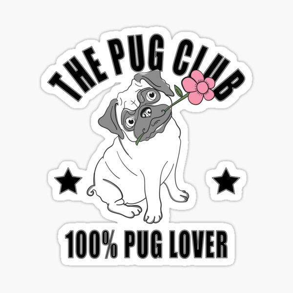 Vista previa del artículo con la obra «Pug Club», diseñado y vendido por wazoosi.