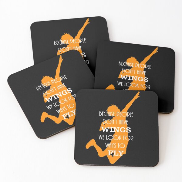 Haikyuu!! Because people don't have wings, we look for ways to fly. Coasters (Set of 4)