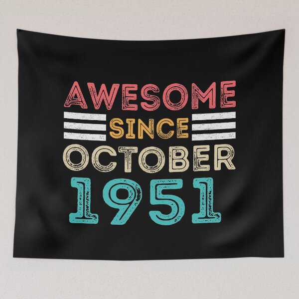 Item preview, Retro Vintage 69th Birthday - Awesome Since October 1951 designed and sold by meedTee.