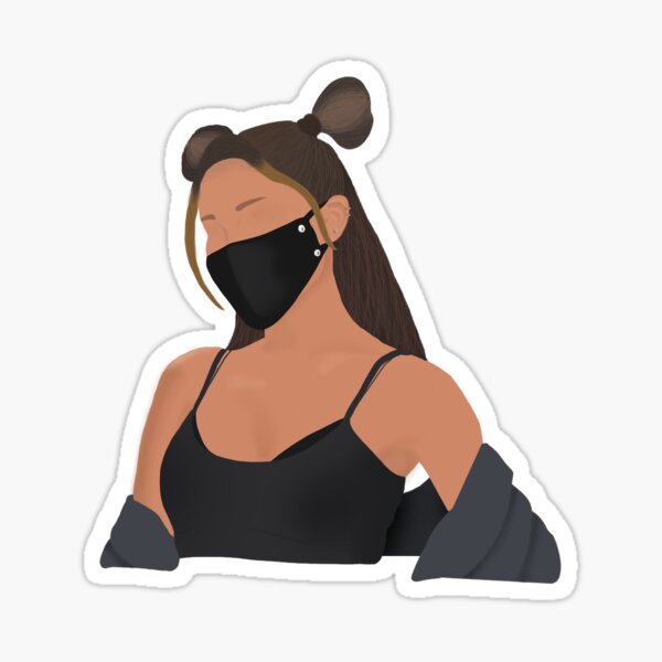 Ariana Grande Wearing A Face Mask Sticker