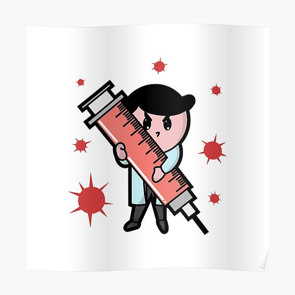 The Adorable Doctor is Holding a Needle sticker Poster