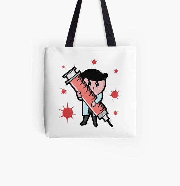 The Adorable Doctor is Holding a Needle sticker All Over Print Tote Bag