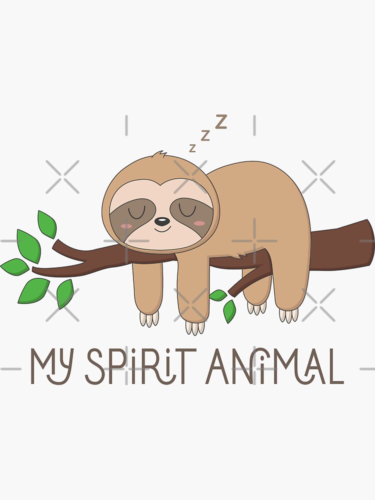 Thumbnail 3 of 3, Sticker, Sloth, My Spirit Animal designed and sold by FocusAndFlow.