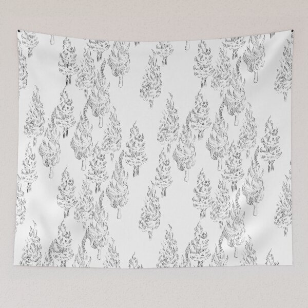 Item preview, Van gogh trees pattern in black & white designed and sold by raghda-s-m.