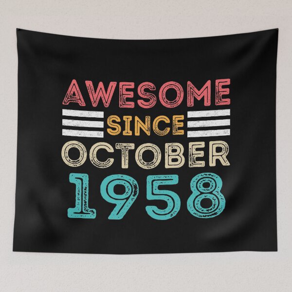 Item preview, Retro Vintage 62nd Birthday - Awesome Since October 1958 designed and sold by meedTee.