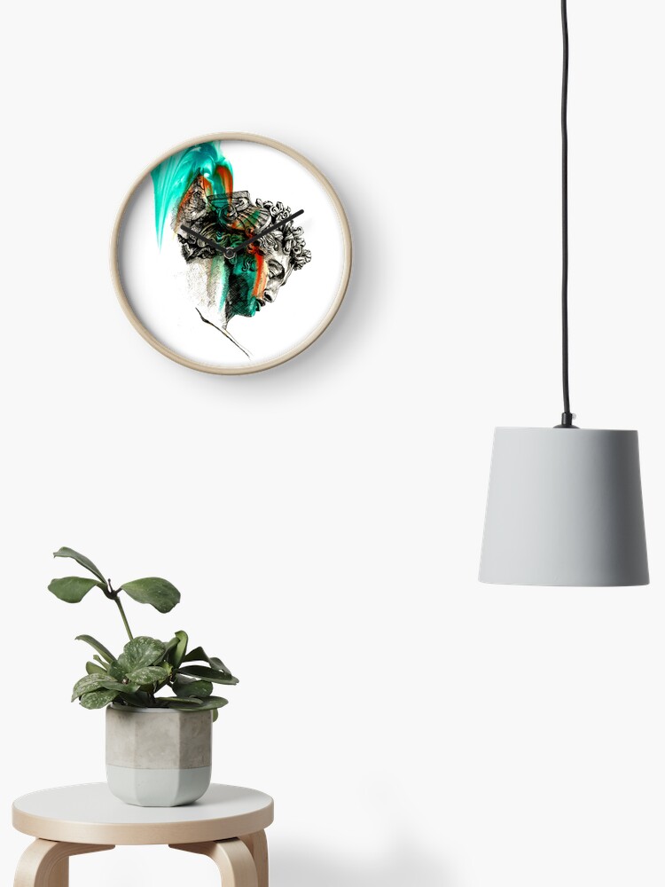 Aperçu 2 sur 4. Horloge avec l'œuvre Perseus créée et vendue par LoicBrDesign.