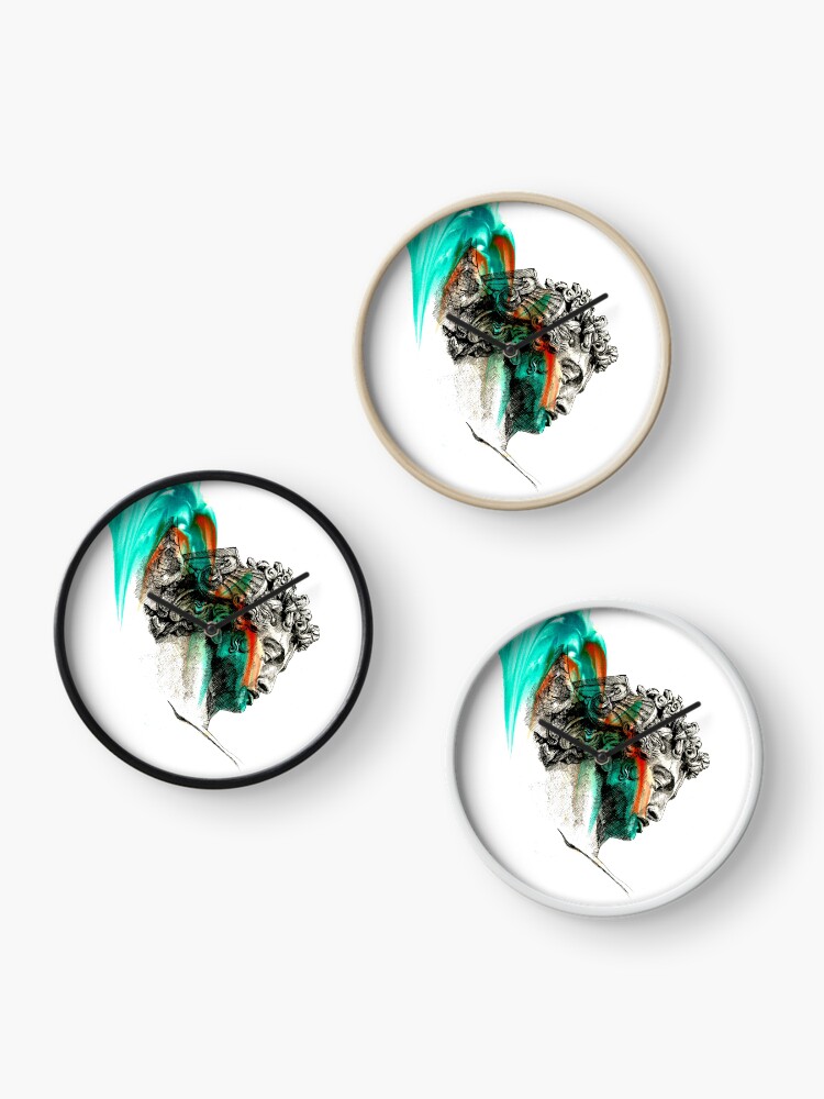 Aperçu 3 sur 4. Horloge avec l'œuvre Perseus créée et vendue par LoicBrDesign.