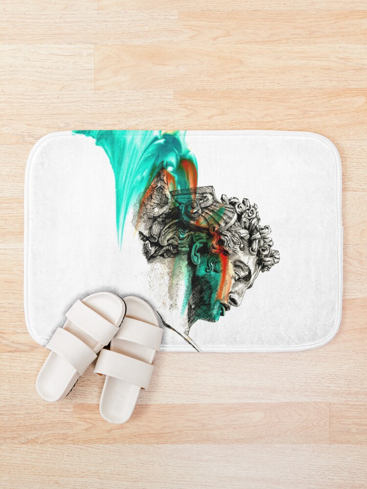 Aperçu 1 sur 6. Tapis de bain avec l'œuvre Perseus créée et vendue par LoicBrDesign.