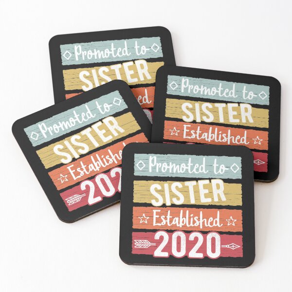 Item preview, Retro Promoted to Sister Est. 2020 Baby Announcement Gift designed and sold by Dan66.