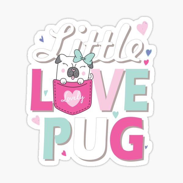 Vista previa del artículo con la obra «Pequeño amor pug», diseñado y vendido por wazoosi.
