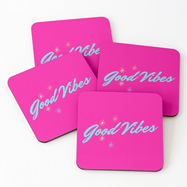 Item preview, Good Vibes Sky Blue Hot Pink designed and sold by calmblissmind.
