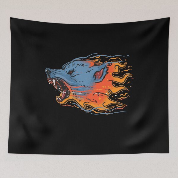 Item preview, Wolf fire beast wild Best Halloween Christmas artwork lover sticker mask T-Shirt designed and sold by zugharo2019.