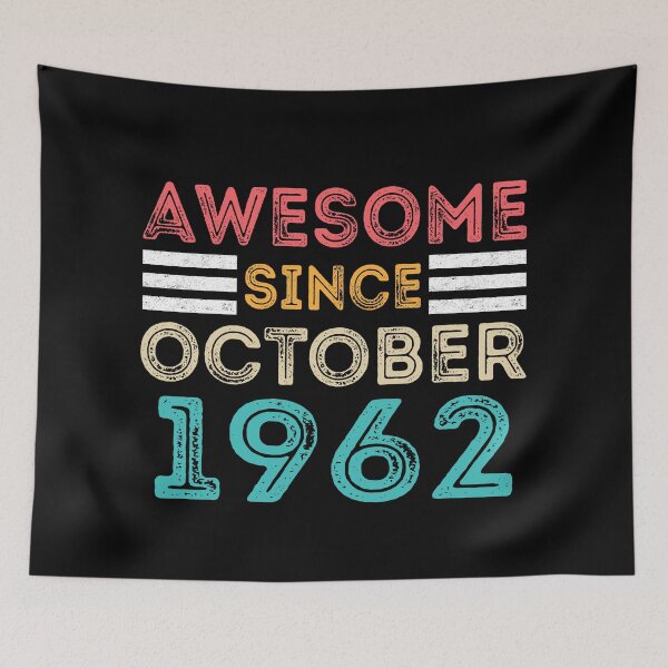 Item preview, Retro Vintage 58th Birthday - Awesome Since October 1962 designed and sold by meedTee.