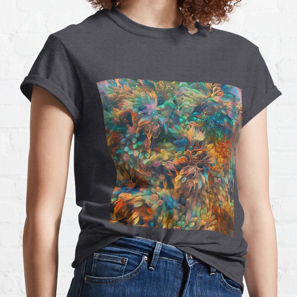 Fantasy floral abstract digital painting Classic T-Shirt