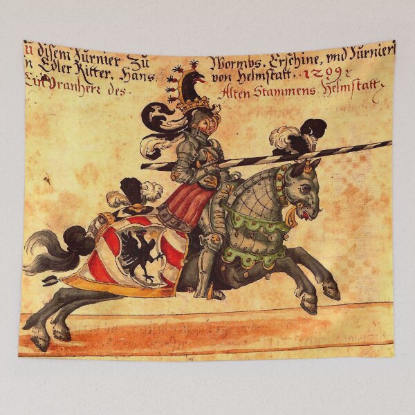 Item preview, MEDIEVAL KNIGHT OF THE BLACK EAGLE WITH LANCE HORSEBACK designed and sold by BulganLumini.