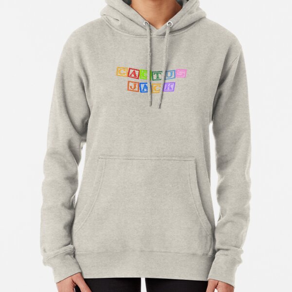 square color block letter pocket hoodie