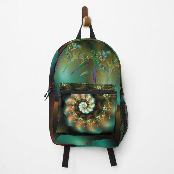 green decorative abstract spiral Backpack