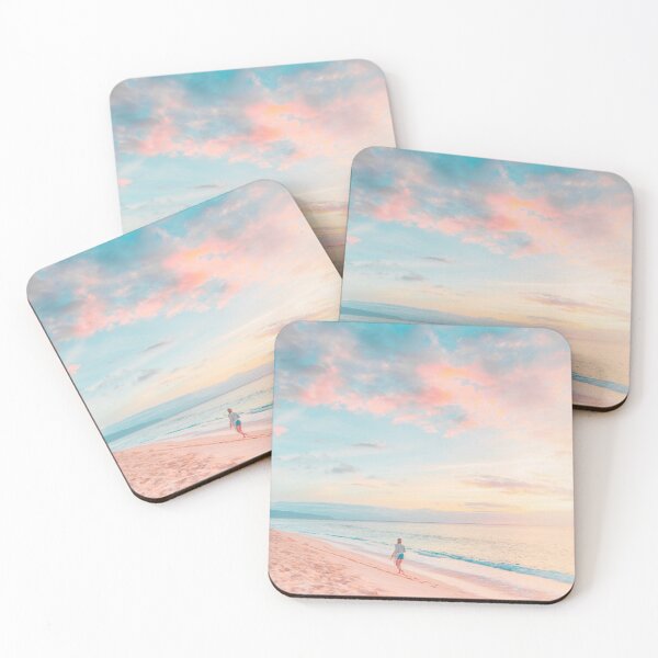 Item preview, Pastel Cotton Candy Sunset Sky + Walk On Beach designed and sold by OceanSand.