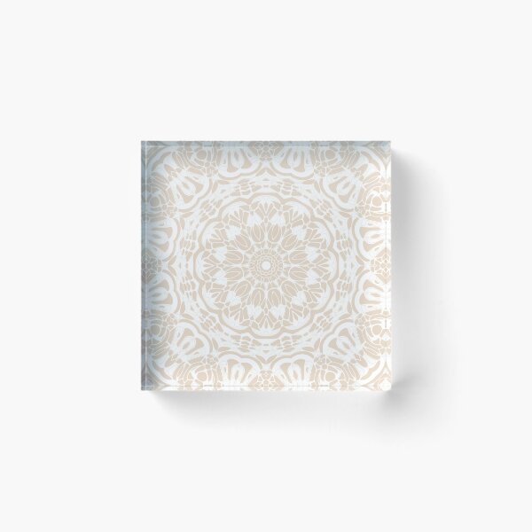 Item preview, Desert Sand and White Mandala designed and sold by Kelly Dietrich Mandala & Fractal Art.