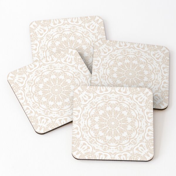 Item preview, Desert Sand and White Mandala designed and sold by Kelly Dietrich Mandala & Fractal Art.