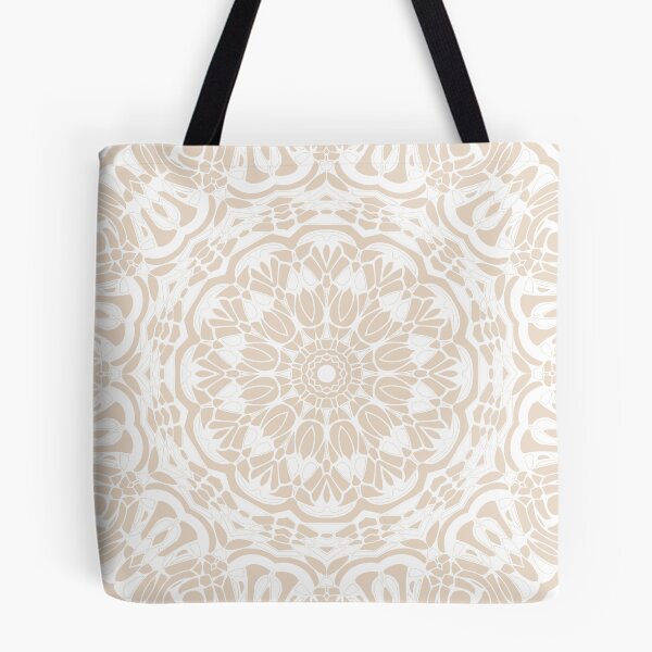 Item preview, Desert Sand and White Mandala designed and sold by Kelly Dietrich Mandala & Fractal Art.