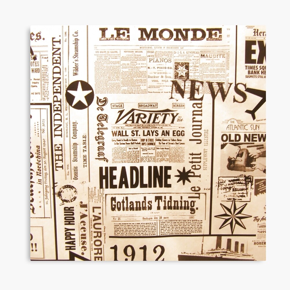 A Vintage Old News Paper Print Typography Poster By Kicksdesign Redbubble