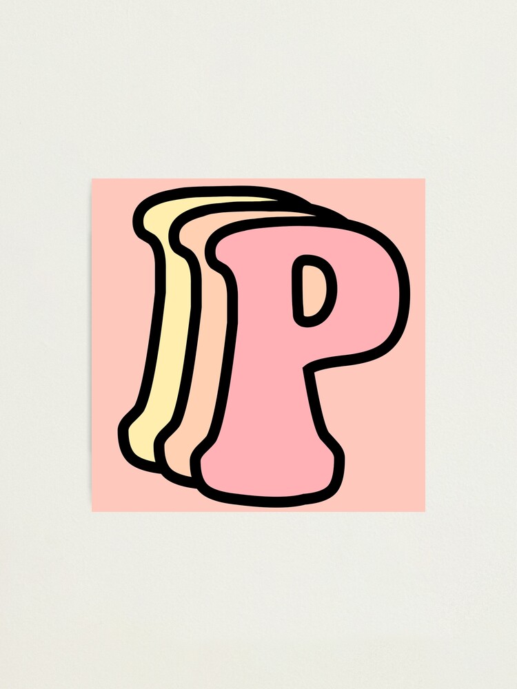 "Pink Aesthetic Groovy Letter P" Photographic Print By CaitlinCerys ...