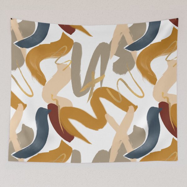 Item preview, Abstract art pattern of watercolor and gold strokes designed and sold by raghda-s-m.