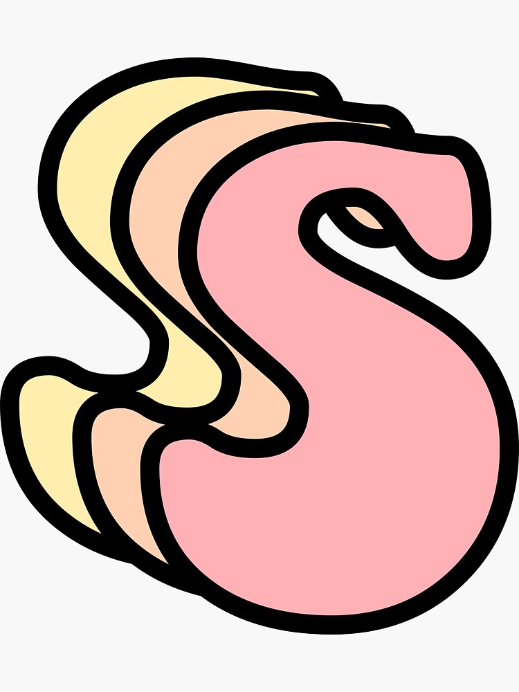 "Pink Aesthetic Groovy Letter S" Sticker By CaitlinCerys | Redbubble