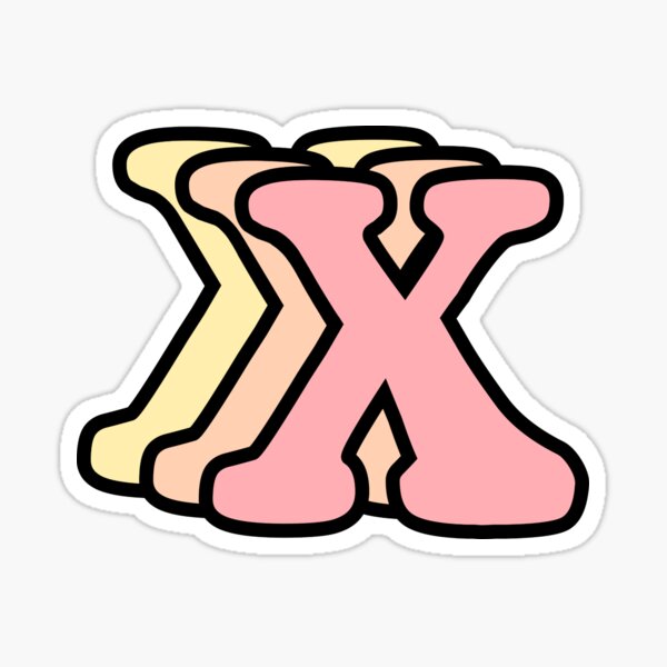 "Pink Aesthetic Groovy Letter X" Sticker For Sale By CaitlinCerys ...