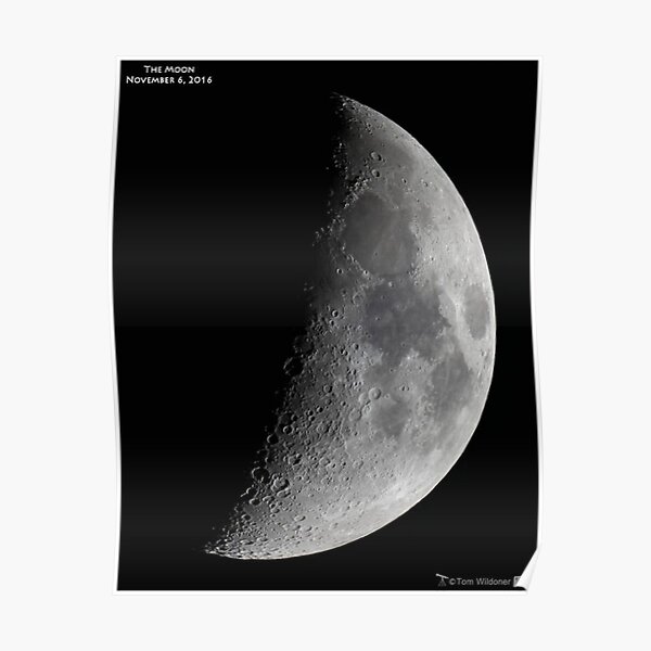 Quarter moon or half moon?  People sometimes look up and say: "Is that a half moon in the sky?"  Poster