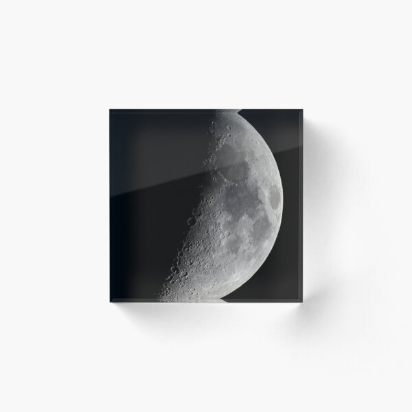 Quarter moon or half moon?  People sometimes look up and say: "Is that a half moon in the sky?"  Acrylic Block