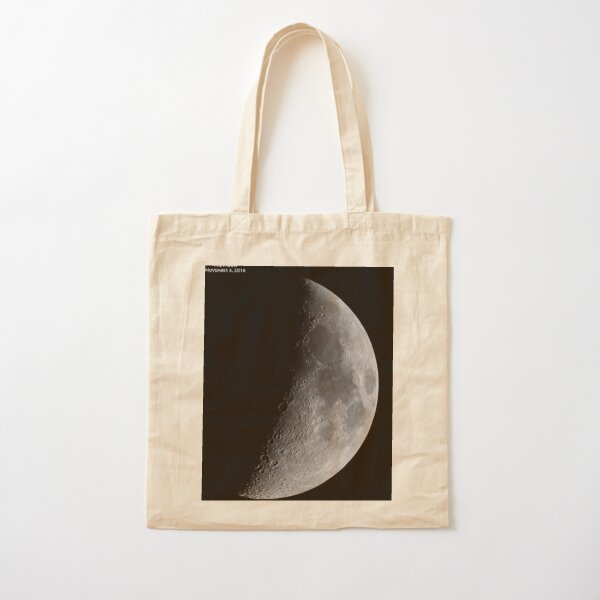Quarter moon or half moon?  People sometimes look up and say: "Is that a half moon in the sky?"  Cotton Tote Bag